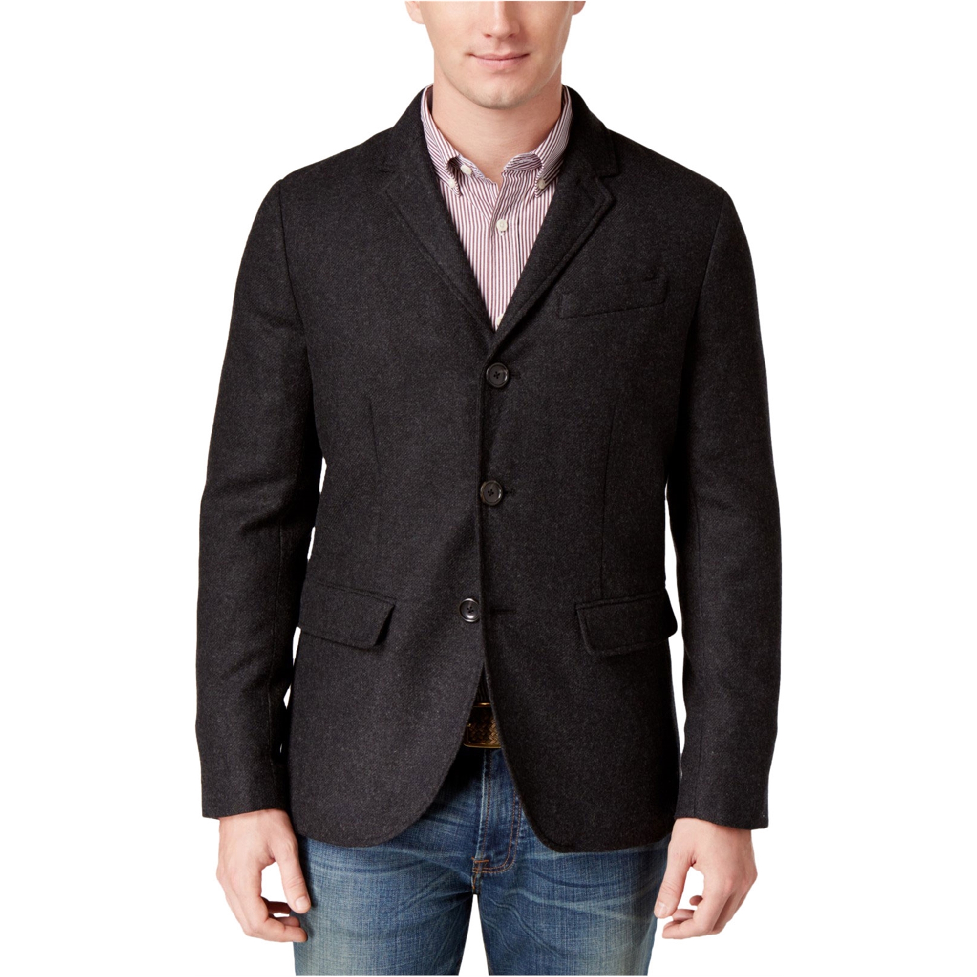 Tommy Hilfiger Mens Ernest Sport Coat, Black, Large